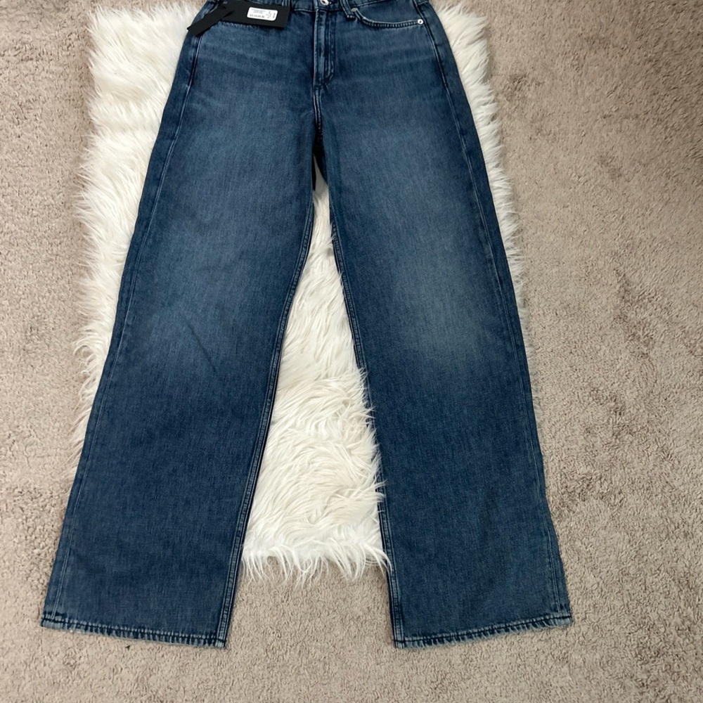 NWT Rag & Bone mid rise Wide Leg Dark Blue Denim Jeans